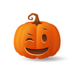Halloween scary orange pumpkin Holiday cartoon concept