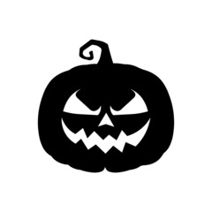 Halloween scary pumpkin in flat style Holiday cartoon concept