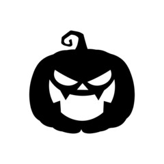 Halloween scary pumpkin in flat style Holiday cartoon concept