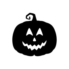 Halloween scary pumpkin in flat style Holiday cartoon concept