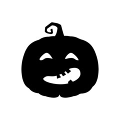 Halloween scary pumpkin in flat style Holiday cartoon concept