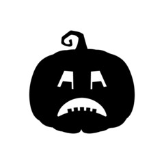 Halloween scary pumpkin in flat style Holiday cartoon concept