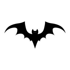 Simple illustration of bat silhouette for halloween day greeting cards