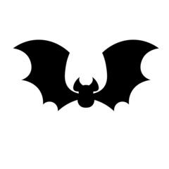 Simple illustration of bat silhouette for halloween day greeting cards