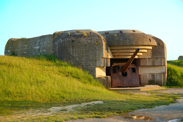 Bunker - Batterie de Longues-sur-Mer entre Omaha et Gold beach - D&eacute;barquement de Normandie - France