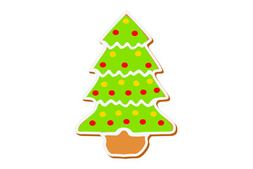 Christmas Pine tree gingerbread vector