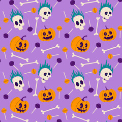 Abstract halloween pattern design background. Vector.