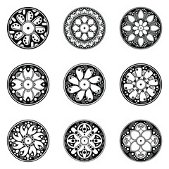 Mandala pattern black and white

