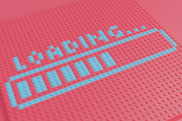 Loading icon made out of toy bricks. - 457739066