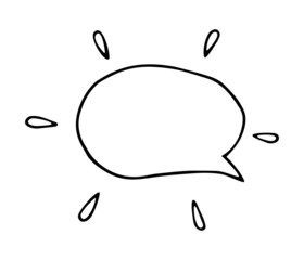black contour hand drawn isolated speech bubble