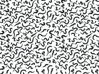 Curly brush stroke vector pattern. Wavy brush stroke abstract pattern. 