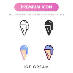 ice cream icon for your website design, logo, app, UI. Vector graphics illustration and editable stroke.