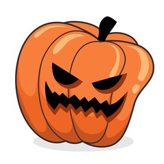 Halloween Pumpkin Cartoon Spooky Illustrations Vector