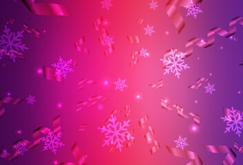 Fototapeta na wymiar Light Purple, Pink vector backdrop in holiday style.
