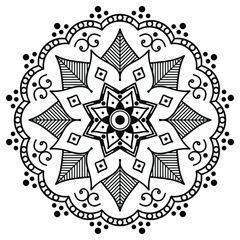 Vector Mandala for coloring book, Indian motifs
