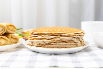 stack of pancakes with syrup