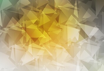 Dark Yellow vector shining triangular layout.