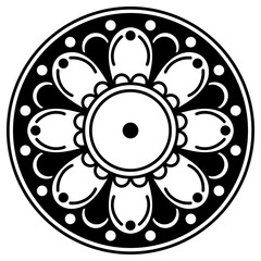 Mandala for coloring book, Indian motifs