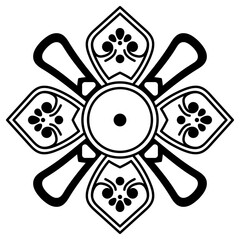 Mandala for coloring book, Indian motifs