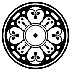 Mandala for coloring book, Indian motifs