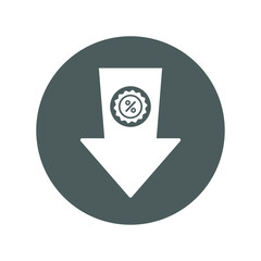Interest, percent, percentage, discount, offer icon. Gray vector design.