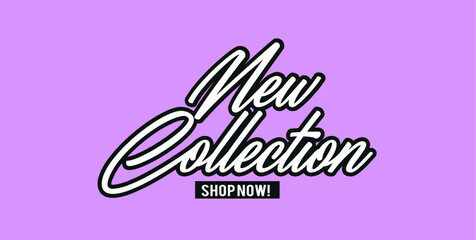 Vector new collection deals banner with shop now details	
