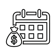 Loan, duration, term, investment outline icon. Line art design.