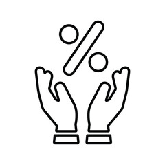 Obraz premium Loan, interest rate, finance, payment line icon. Outline vector.