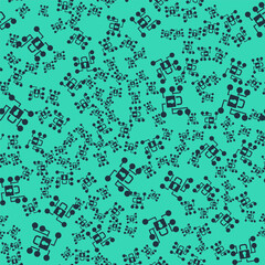 Black Cyber security icon isolated seamless pattern on green background. Closed padlock on digital circuit board. Safety concept. Digital data protection. Vector