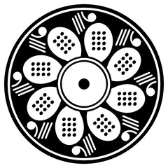 Mandala for coloring book, Indian motifs