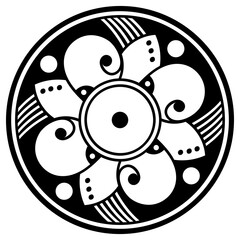 Mandala for coloring book, Indian motifs