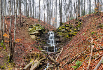 Czartów Młyn Waterfall, Bieszczady Mountains © LukaszB