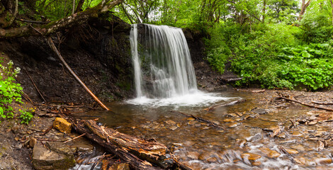 Siklawa Ostrowskich Waterfall in Wetlina, Bieszczady Mountains