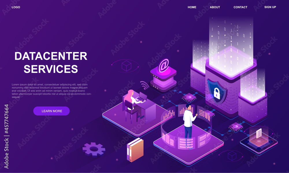 Aufkleber internet datacenter connection. remote support, workers with statistics. checking information, analy