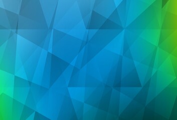 Obraz premium Light Blue, Green vector abstract polygonal pattern.