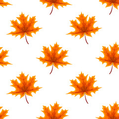 Abstract Vector Illustration Autumn Background with Falling Autumn Leaves. Seamless pattern. EPS10