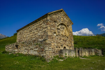Fototapeta na wymiar Ancient Tkhaba-Yerdy Church. North Caucasus. Republic of Ingushetia, Russia