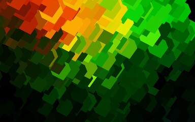 Dark Green, Red vector background with rectangles.