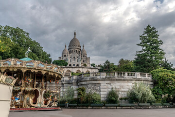 Basilique du sacré coeur sur la colline de Montmartre à Paris