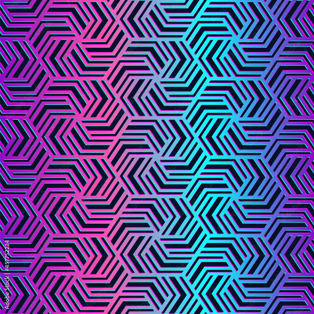 Poster vector geometric seamless pattern. repeated geometry background. repeated neon texture. abstract geo