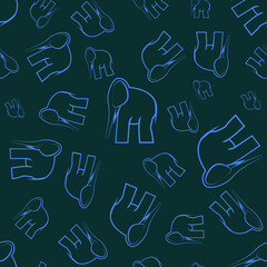 seamless pattern with the image of elephants in the form of an ornament for prints on fabrics, packaging, banners, postcards and for interior decoration