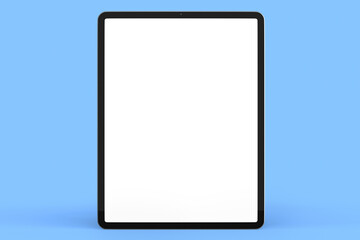 Computer tablet isolated on blue background.