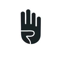 Obraz premium The hand shows a figure of four on his fingers.