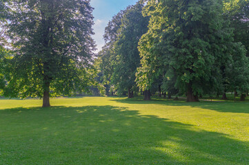 Beautiful park scene in Budatinsky park in Zilina, Slovakia.