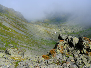 Stormy alpine landscape in the Fagaras Mountains, Romania, Europe