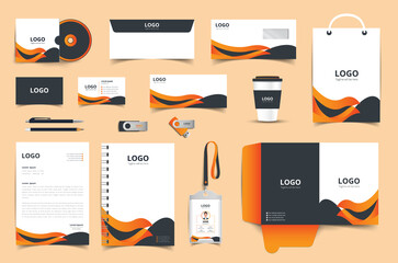 Branding stationery design template. Stationery mockup vector megapack set. Brand identity with corporate and business company in vector format