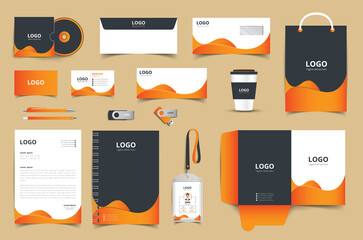 Branding stationery design template. Stationery mockup vector megapack set. Brand identity with corporate and business company in vector format