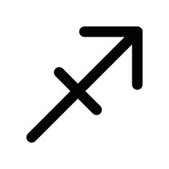 Sagittarius - astrological sign. One of twelve zodiac symbols. Simple solid line vector icon.