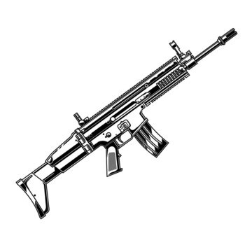 design vector black and white gun fn scar