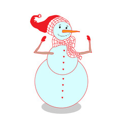 snowman vector isolated. Winter character for cards, invitations and children's games